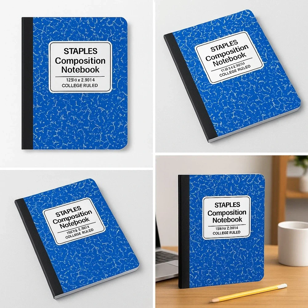2x Staples‎ Composition Notebook Blue College Ruled 100 Sheets